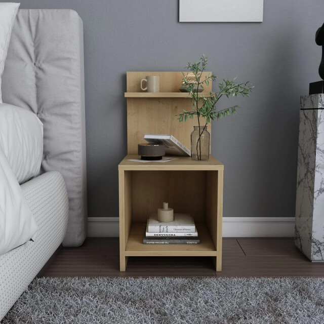 CaliCosy Nachtkastje met 1 nis, eikenhouten decor, h72 cm ullman 3439467 large