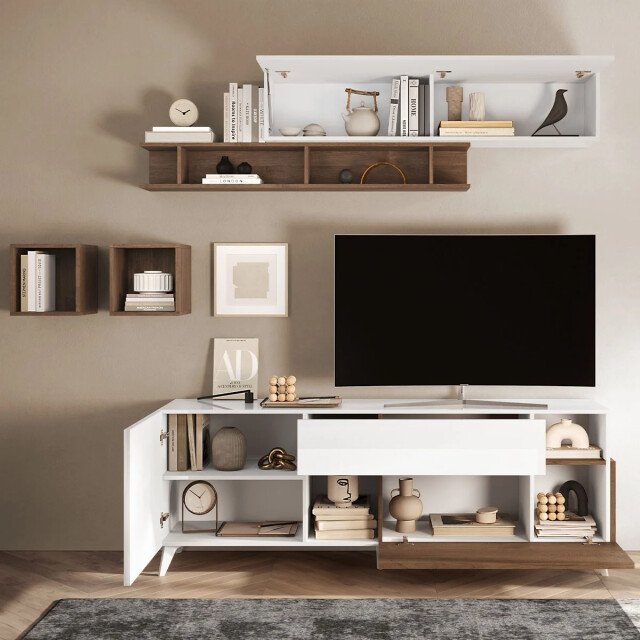 CaliCosy Tv-meubel met 2 deuren, 1 lade en 2 nissen l180 cm mala 3439401 large