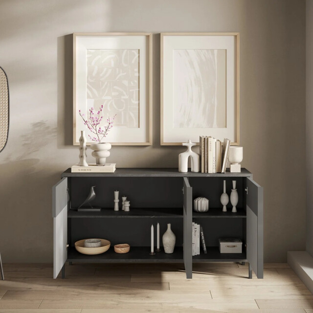 CaliCosy Klein buffetkastje met 3 deuren en 2 planken l156 cm everest 3439383 large