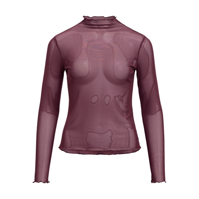Object objnela ls o-neck mesh top rep 23046001 mauve wine 06012.680.0020 large