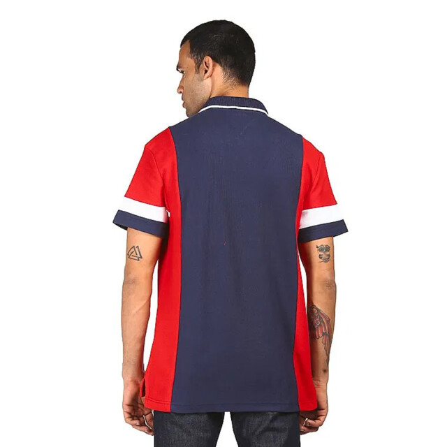 Tommy Hilfiger Herenpoloshirt met kleurblok UTNA611_navyredwhite large