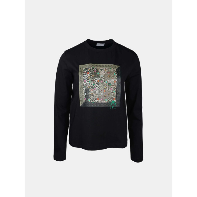 Mucho Gusto ® t-shirt lange mouwen zwart gemengde dieren harten print MUCHO GUSTO® T-shirt Lange mouwen zwart gemengde Dieren Harten Print large