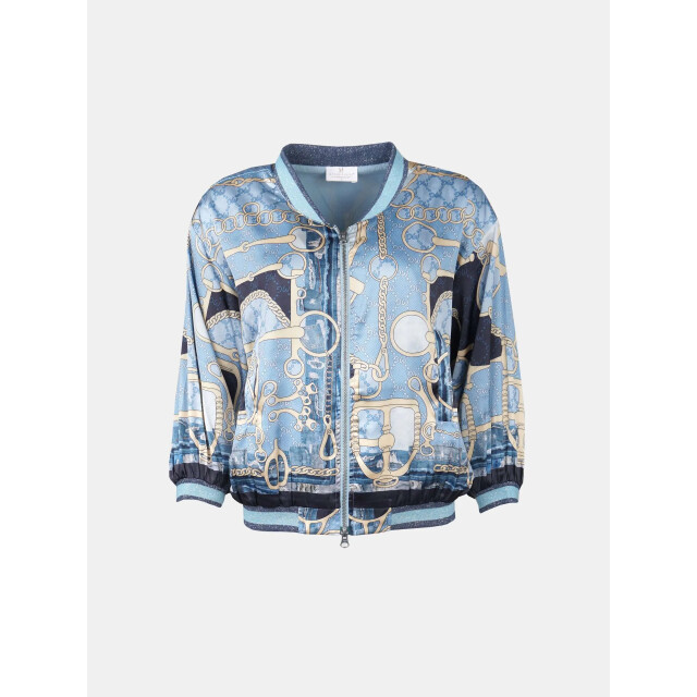 Mucho Gusto ® bomber malcesine blauw ketting patchwork MUCHO GUSTO® Bomber Malcesine Blauw Ketting Patchwork large