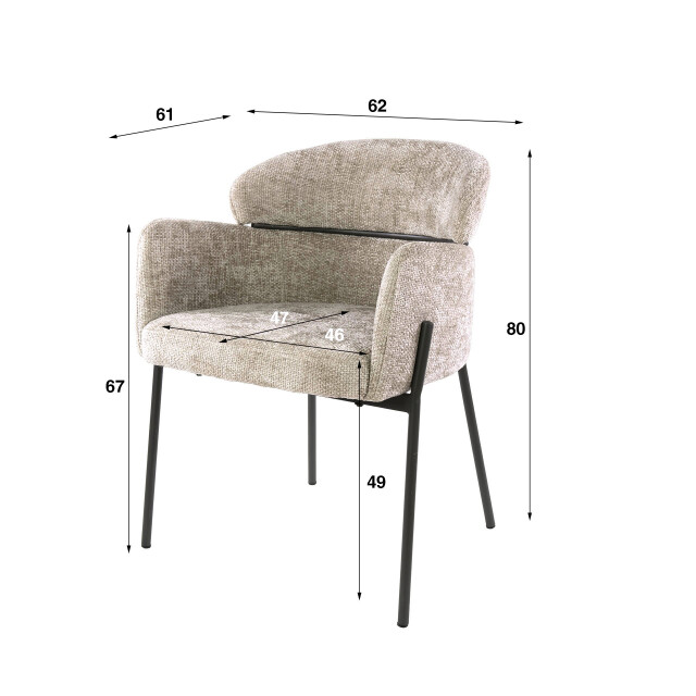 Hoyz armstoel curva verpakt per 2 hoven zand 3423811 large