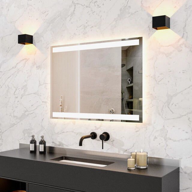 Mirlux Badkamerspiegel 90x65cm rechthoekig frameloos 3083769 large