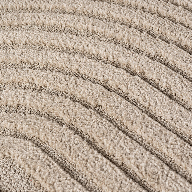 Muratap Japandi art rond scandinavisch vloerkleed laagpolig effen - 200 cm 3442702 large