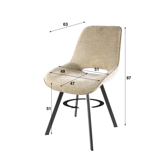 Hoyz stoel swivel draaibaar verpakt per 4 jaroq zand 3423809 large