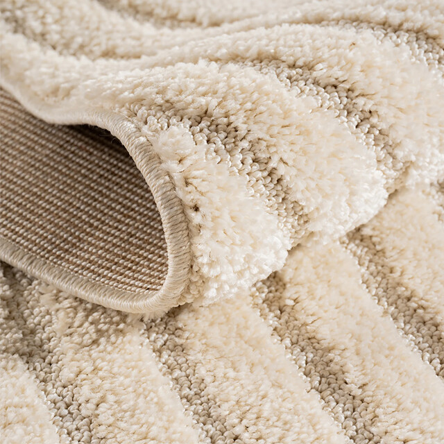 Muratap Japandi art rond scandinavisch vloerkleed laagpolig effen wit- 80 cm 3442688 large