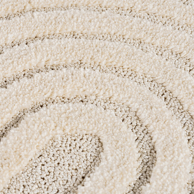 Muratap Japandi art rond scandinavisch vloerkleed laagpolig effen wit- 80 cm 3442688 large