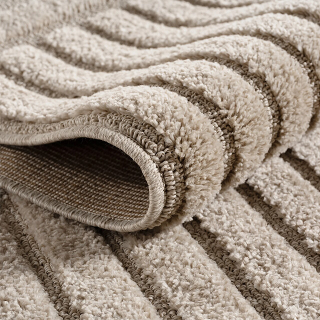 Muratap Japandi art kubic rond scandinavisch vloerkleed laagpolig effen - 200 3442663 large