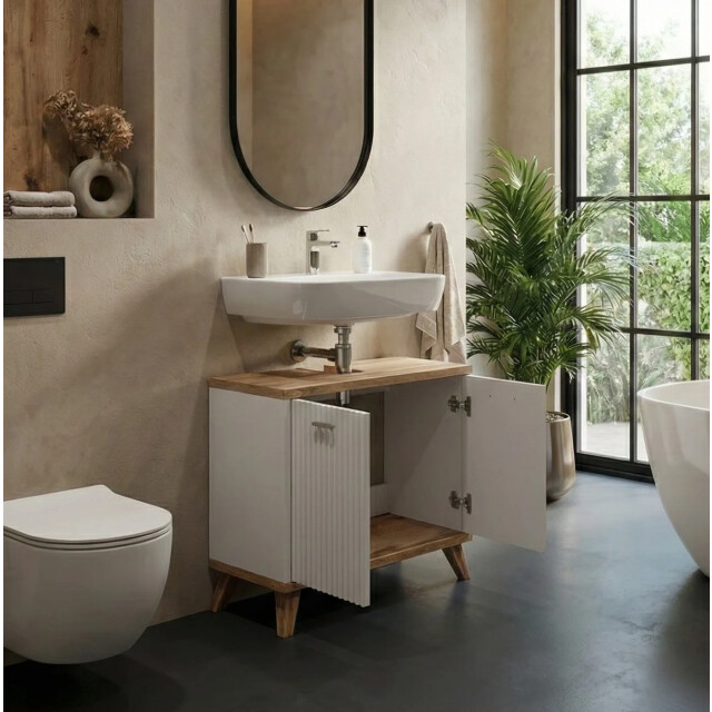 Badplaats Wastafel onderkast colima 60 x 28 x 54 cm met wit - 3180949 large