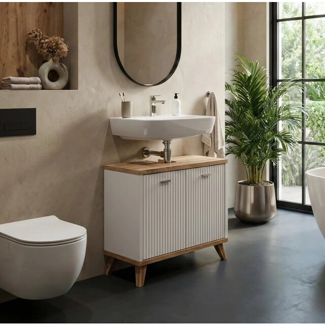 Badplaats Wastafel onderkast colima 60 x 28 x 54 cm met wit - 3180949 large