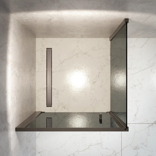 Mirlux Douchecabine vela 90 x 200 smoked glass zwart 3442730 large