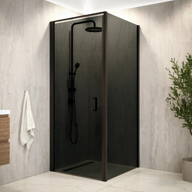 Mirlux Douchecabine vela 90 x 200 smoked glass zwart 3442730 large