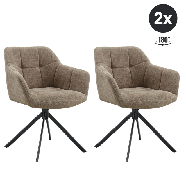 Multifurn 2x eetkamerstoel jesse stof naturel 3446623 large