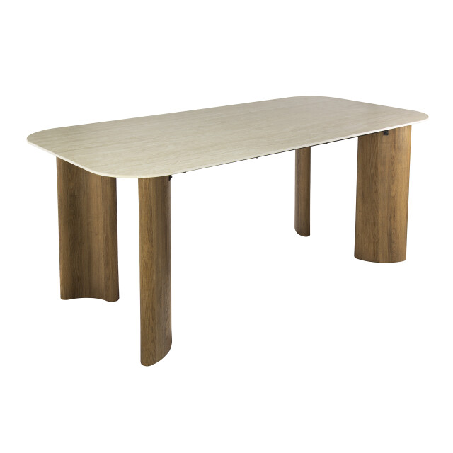 Hoyz eettafel romano curvo 180cm keramiek travertin 3423815 large