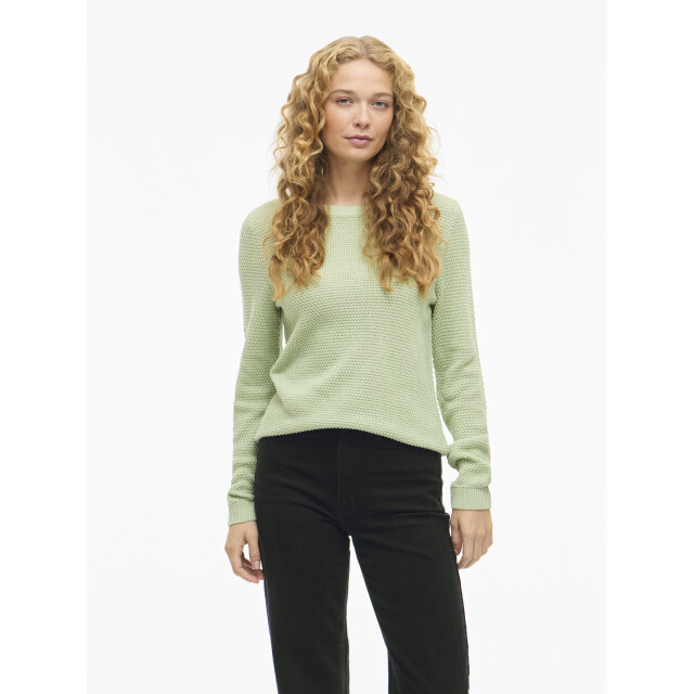 Vila vidalo o-neck l/s knit top- noos 14082767 smoke green 06712.369.0138 large