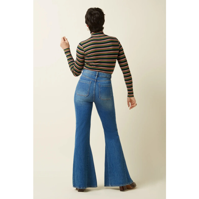 King Louie 10120 rollneck top frostine stripe 261 woodbine green 10120 large