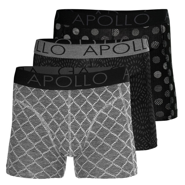 Apollo Heren boxershorts print 3-pack multi black 000161500-104 large