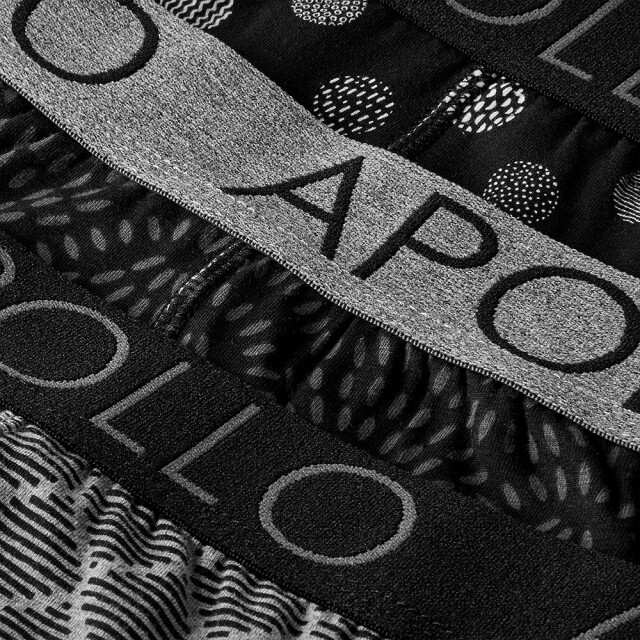 Apollo Heren boxershorts print 3-pack multi black 000161500-104 large