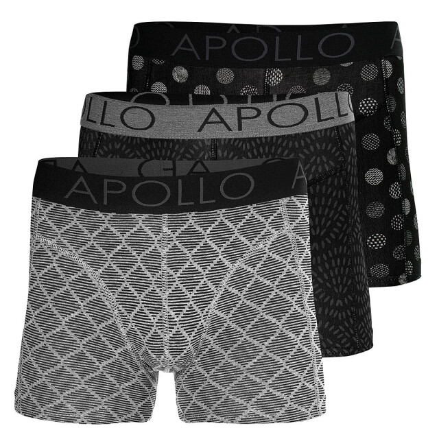 Apollo Heren boxershorts print 3-pack multi black 000161500-104 large