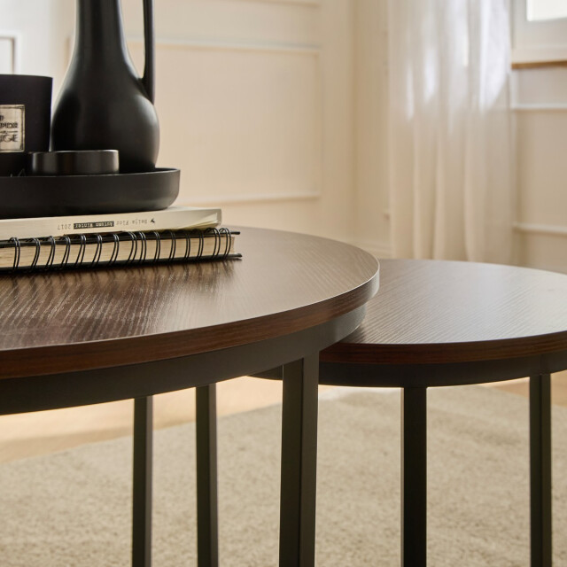 CaliCosy Set van 2 nestende ronde salontafels l70 cm 3083640 large