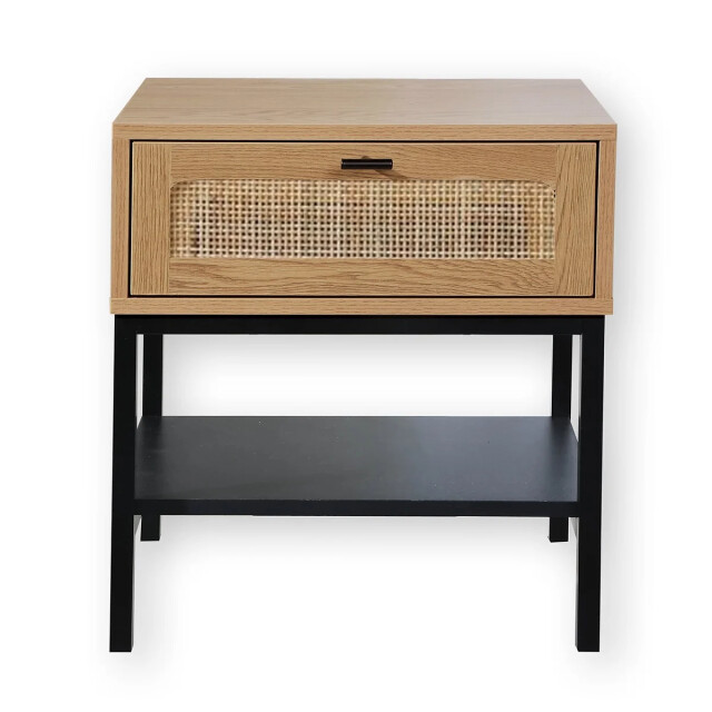 CaliCosy Nachtkastje met 1 lade en rieten voorkant en plank l45 x h50 cm jaya 2929992 large