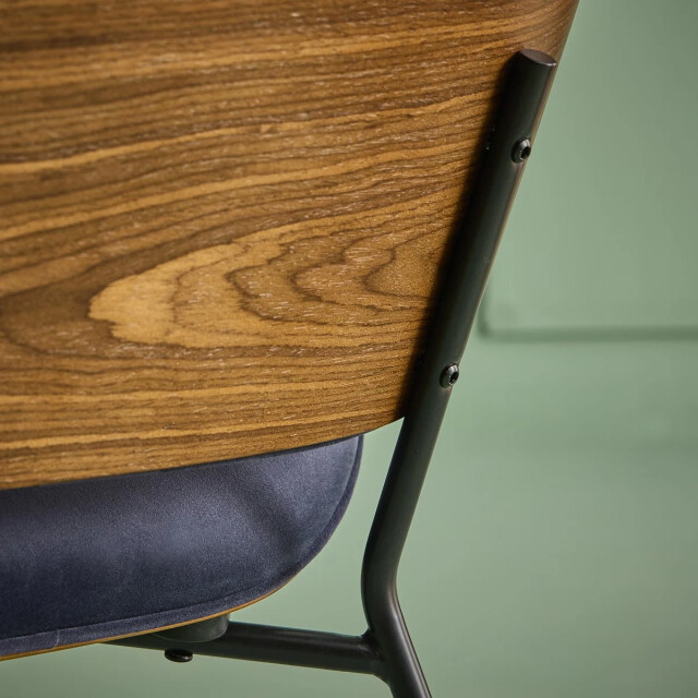 Signature Blauwe fluwelen fauteuil serge 3447599 large