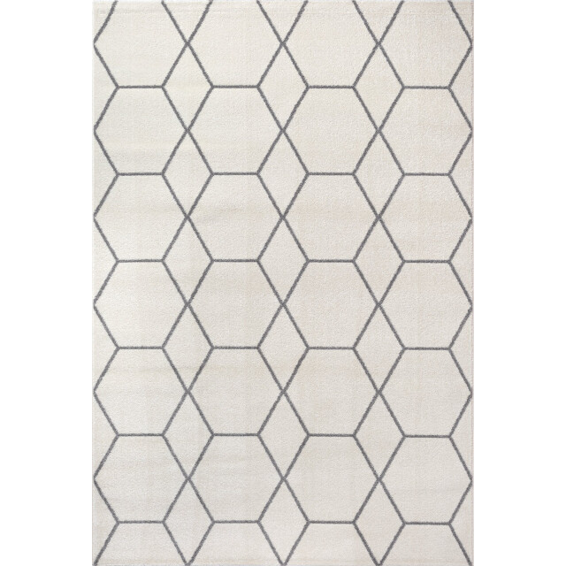 Muratap Trellis uni effen laagpolig vloerkleed modern 80x200 cm 3446830 large