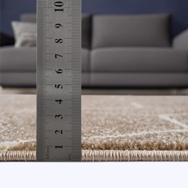 Muratap Trellis uni rond effen laagpolig vloerkleed modern 120 cm rond 3446814 large