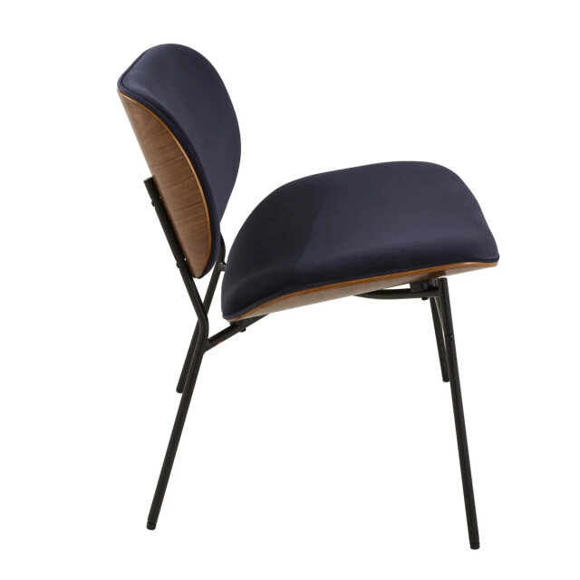 Signature Blauwe fluwelen fauteuil serge 3447599 large