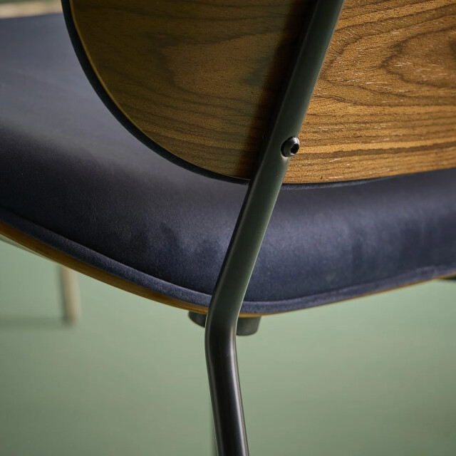 Signature Blauwe fluwelen fauteuil serge 3447599 large