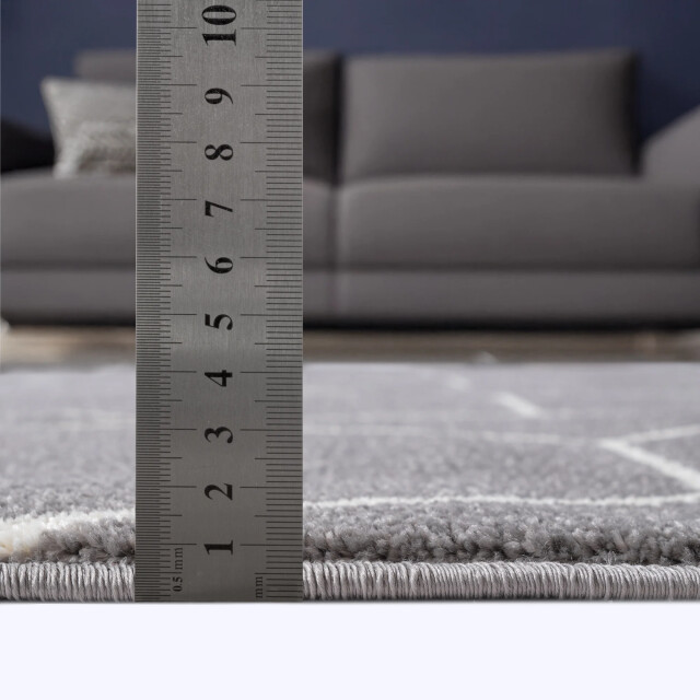 Muratap Trellis uni rond effen laagpolig vloerkleed modern 120 cm rond 3446844 large