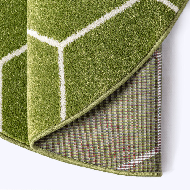 Muratap Trellis uni rond effen laagpolig vloerkleed modern 200 cm rond 3446762 large