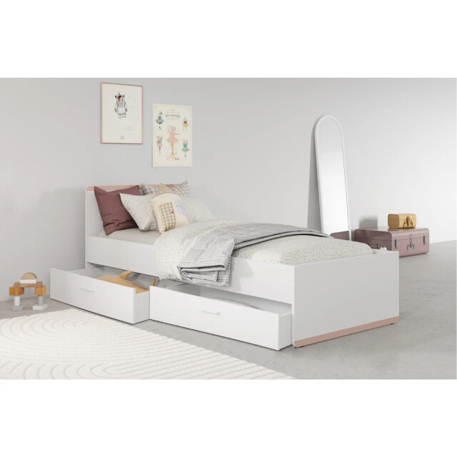 CaliCosy Lit met een afmeting van 90x190/200 cm in wit, omkeerbaar stormblauw of 3447706 large