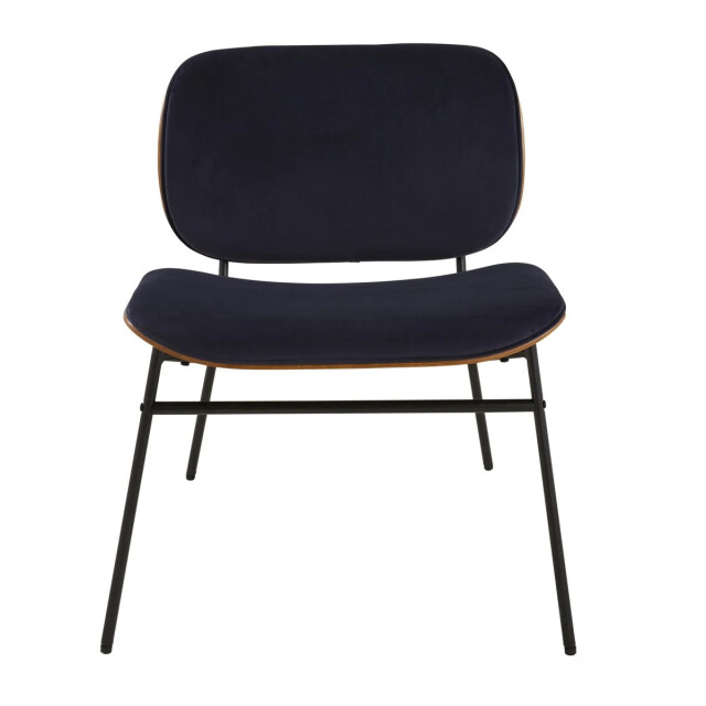 Signature Blauwe fluwelen fauteuil serge 3447599 large