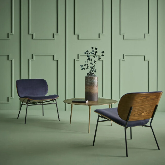 Signature Blauwe fluwelen fauteuil serge 3447599 large