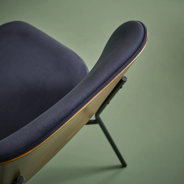 Signature Blauwe fluwelen fauteuil serge 3447599 large