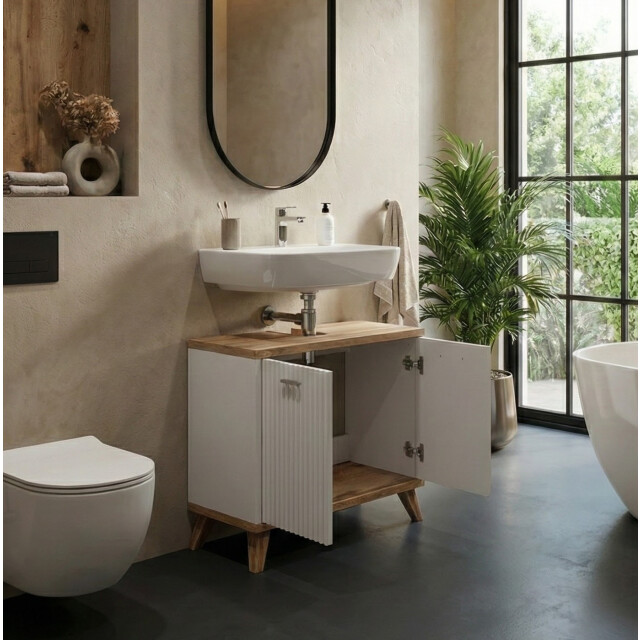 Badplaats Wastafel onderkast colima 60 x 28 x 54 cm met wit - 3180949 large