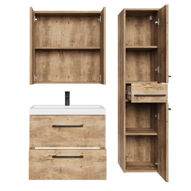 Badplaats Badkamermeubel set florence 60 cm – kastanje – hangend badmeubel 3449133 large