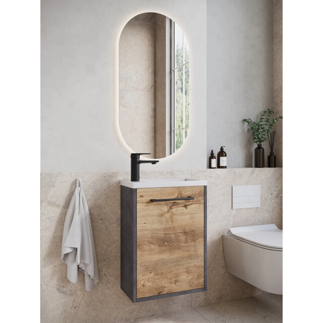 Badplaats Toiletmeubel met wasbak florence 40 x 22 cm – donker grijs met 3449148 large