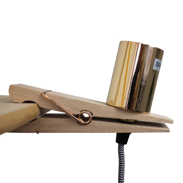 House Vitamin Houten knijper lamp-15x3x10cm-incl. gloeilamp-gouden fitting en 839835 large