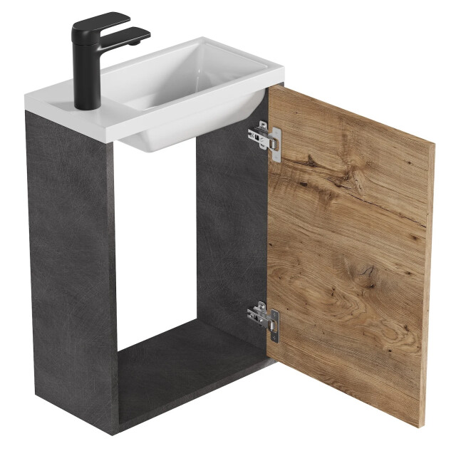 Badplaats Toiletmeubel met wasbak florence 40 x 22 cm – donker grijs met 3449148 large