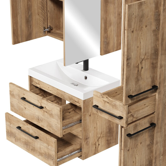 Badplaats Badkamermeubel set florence 60 cm – kastanje – hangend badmeubel 3449133 large