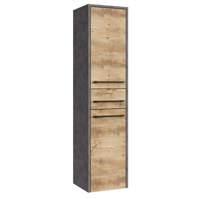 Badplaats Badkamerkast florence 30 x 35 x 130 cm donker grijs met kastanje 3449125 large