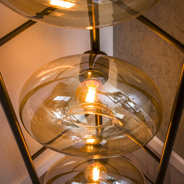 Hoyz vloerlamp soll 4-lichts amber glas 3423836 large