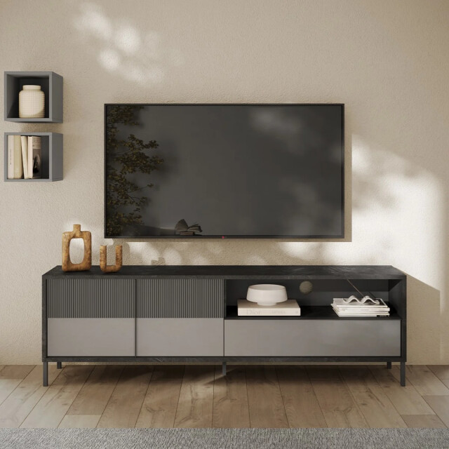 CaliCosy Groot tv-meubel met 2 deuren, 1 lade en 1 open vak l206 cm everest 3449108 large