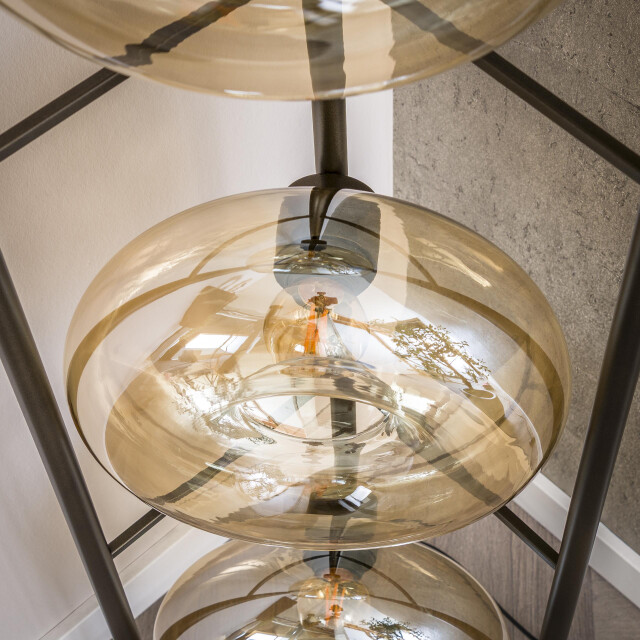 Hoyz vloerlamp soll 4-lichts amber glas 3423836 large