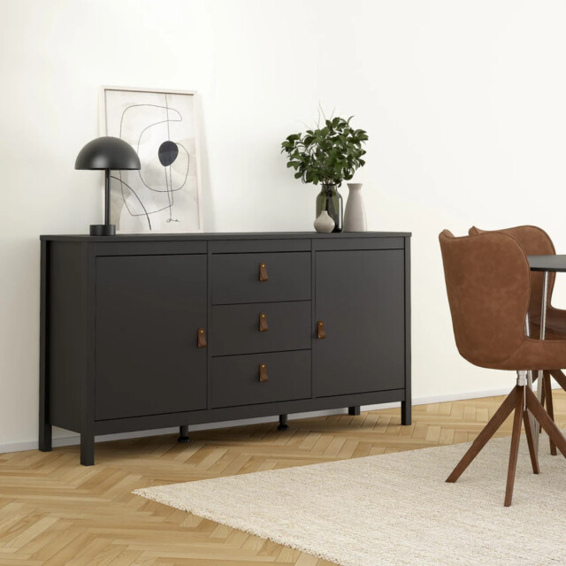 CaliCosy Dressoir met 2 deuren en 3 lades matzwart b151,4 cm barcelone 3449120 large