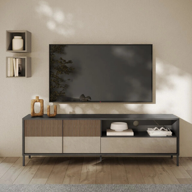 CaliCosy Groot tv-meubel met 2 deuren, 1 lade en 1 open vak l206 cm everest 3449109 large